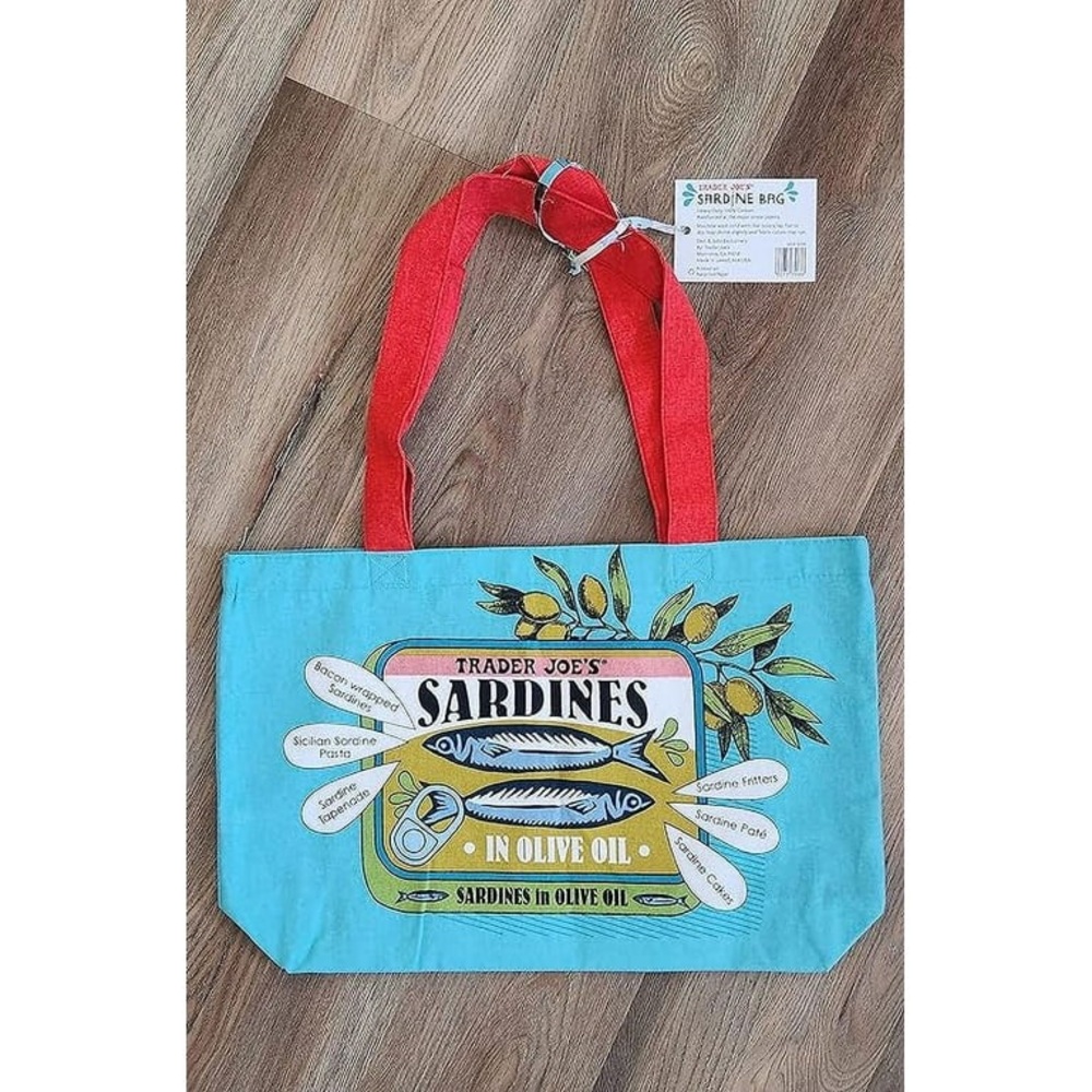 Trader Joe’s Sardine tote bag NWT
